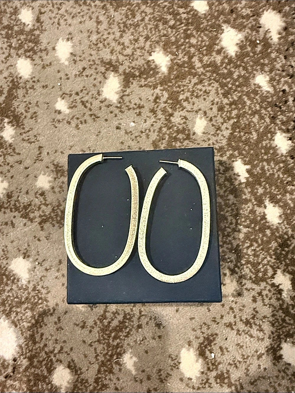 Gold Textured Hoop Earrings Like New